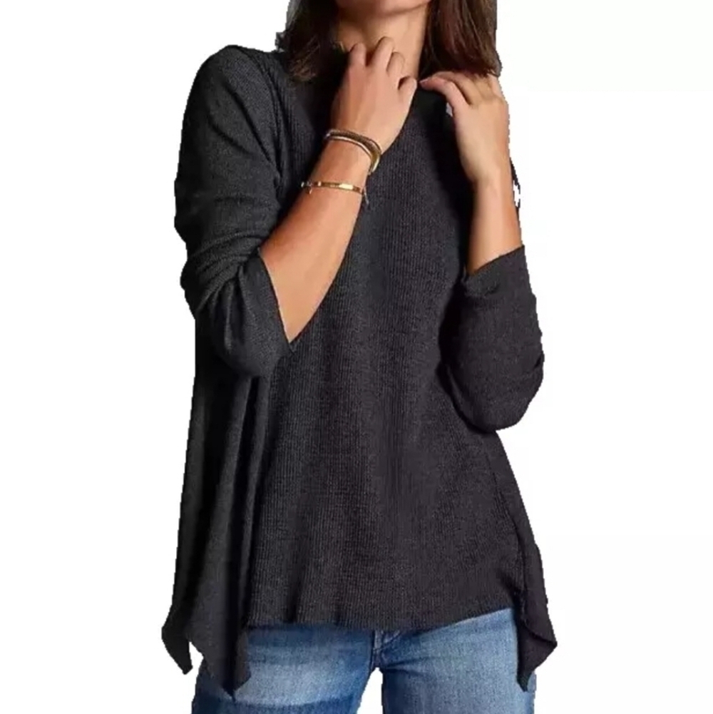 T.la Anthropologie Sloane Thermal Waffle Mock Neck Top